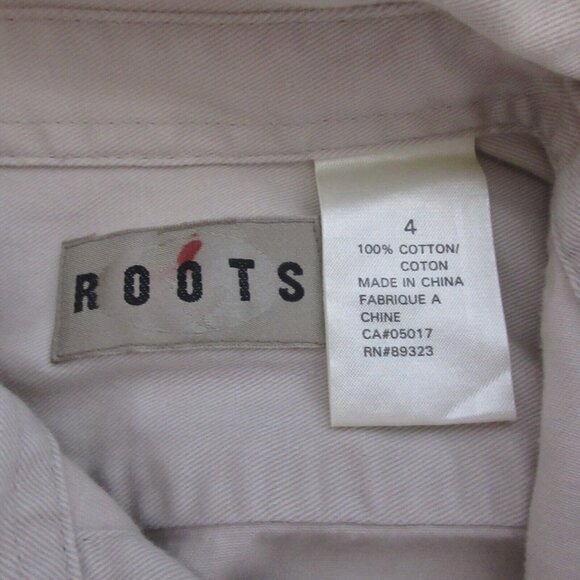 Roots Toddler Boys Camp Shirt Size 4 Long Sleeve Button Front Collar Beige - Picture 4 of 10